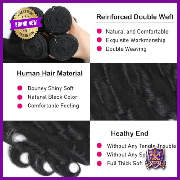 4 Bundles Brazilian Virgin Hair Extensions 20-26 Inch Body  display picture 1